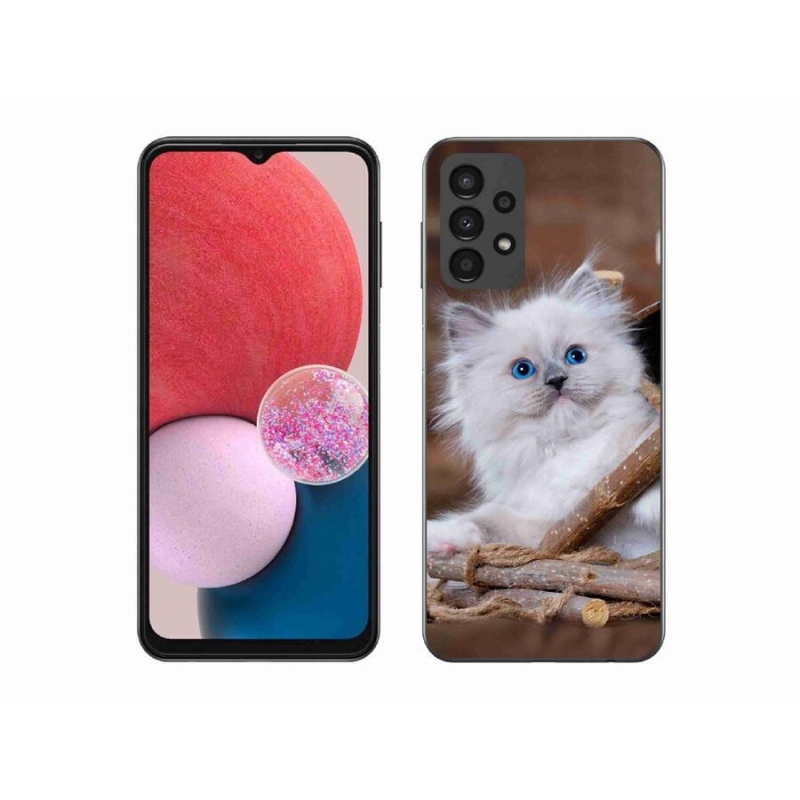 Gél védőhuzat mmCase Samsung Galaxy A13 4G - fehér cica