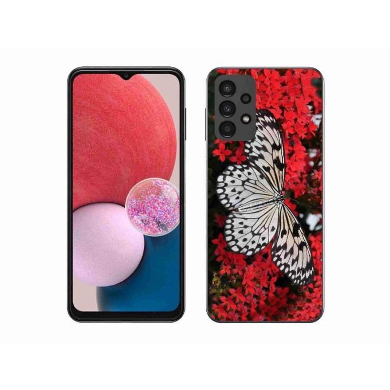 Zselés borítás mmCase Samsung Galaxy A13 4G - fekete-fehér pillangó 1