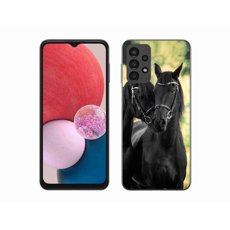 Zselés borítás mmCase Samsung Galaxy A13 4G - két fekete ló