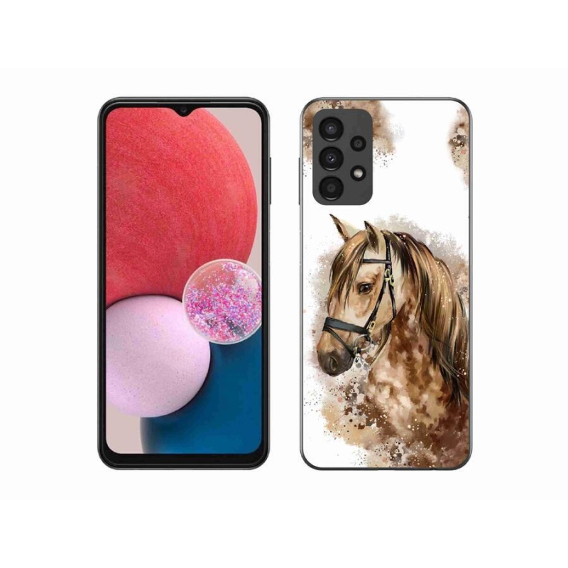 Zselés borítás mmCase Samsung Galaxy A13 4G - barna rajzfilm lóhoz