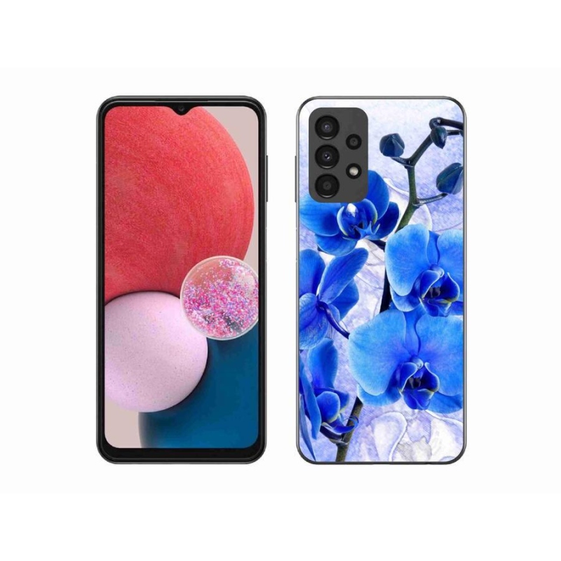 Gél borítás mmCase Samsung Galaxy A13 4G - kék virágokhoz