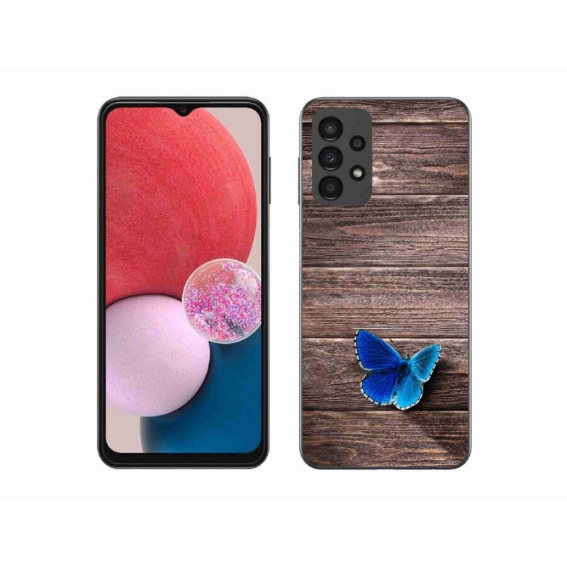 Gél védőhuzat mmCase Samsung Galaxy A13 4G - kék pillangó 1