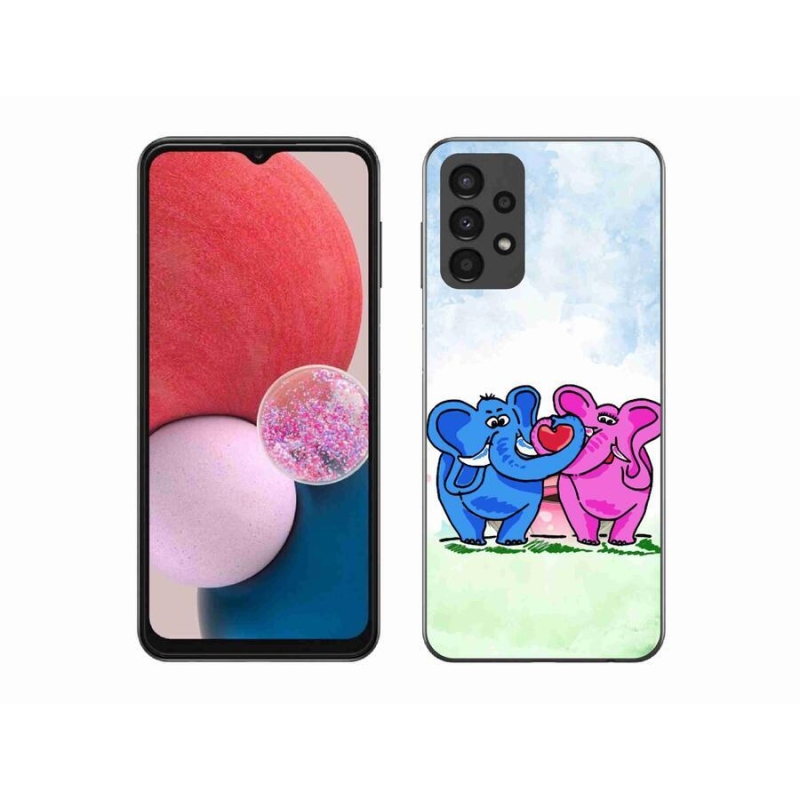 Gél borító mmCase a mobiltelefonon Samsung Galaxy A13 4G - szerelmes elefántok