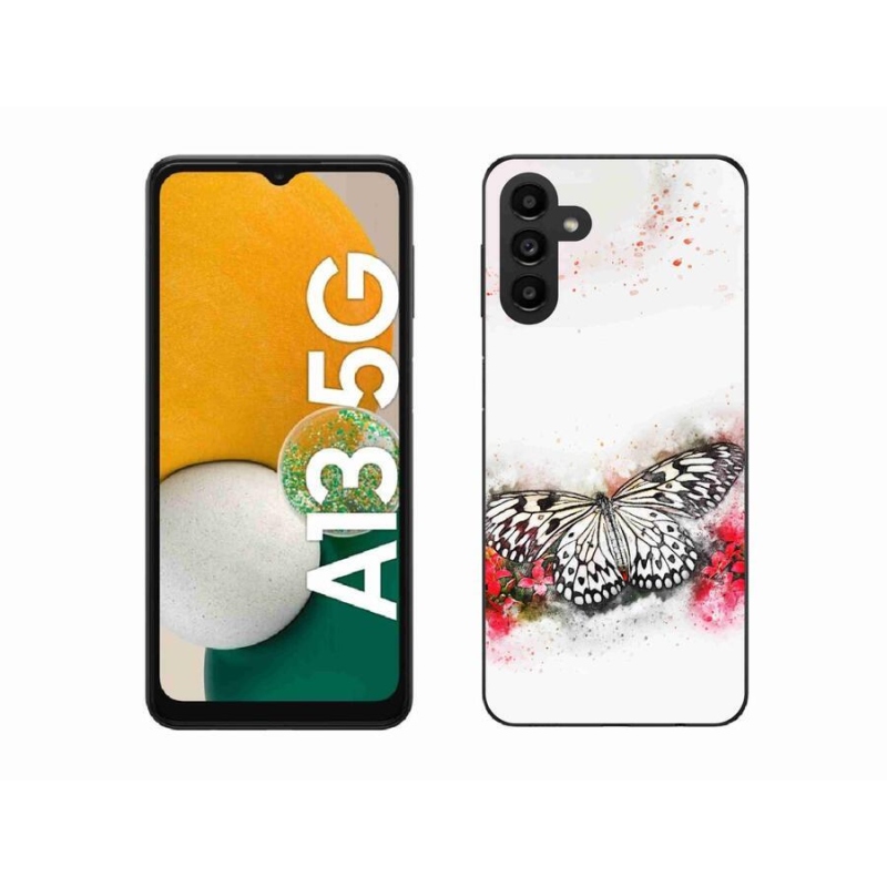 Zselés borítás mmCase Samsung Galaxy A13 5G - fekete-fehér pillangóhoz