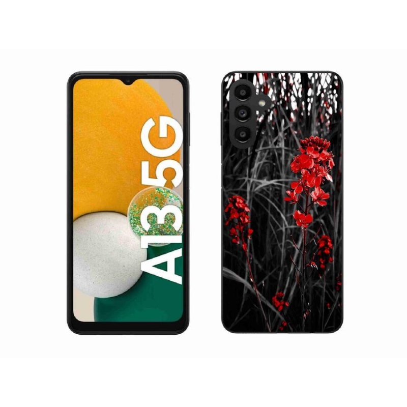 Gél borítás mmCase Samsung Galaxy A13 5G - piros növényhez