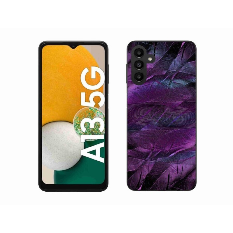 Gél védőhuzat mmCase Samsung Galaxy A13 5G - lila tollakhoz