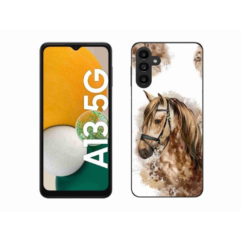 Zselés borítás mmCase Samsung Galaxy A13 5G - barna rajzfilm lóhoz