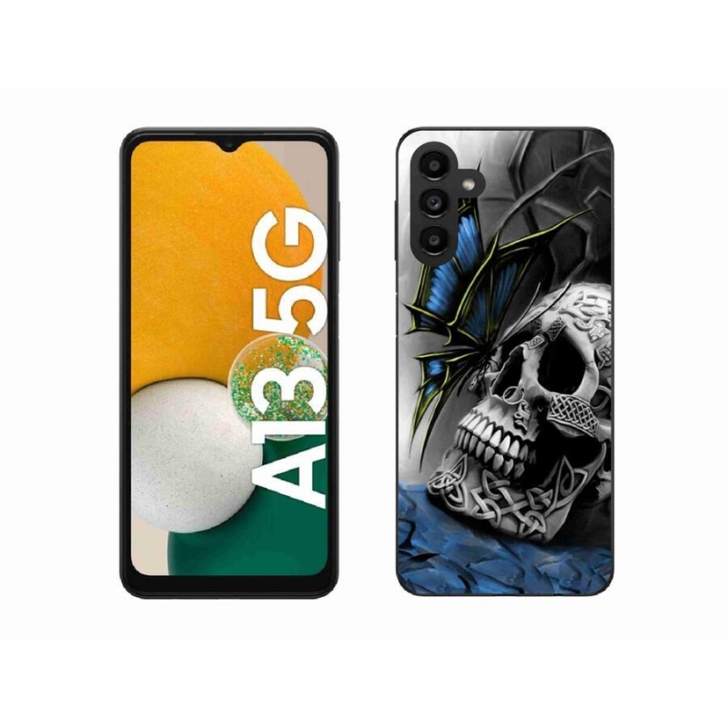 Gél borító mmCase Samsung Galaxy A13 5G - pillangó és koponya - Samsung Galaxy A13 5G számára