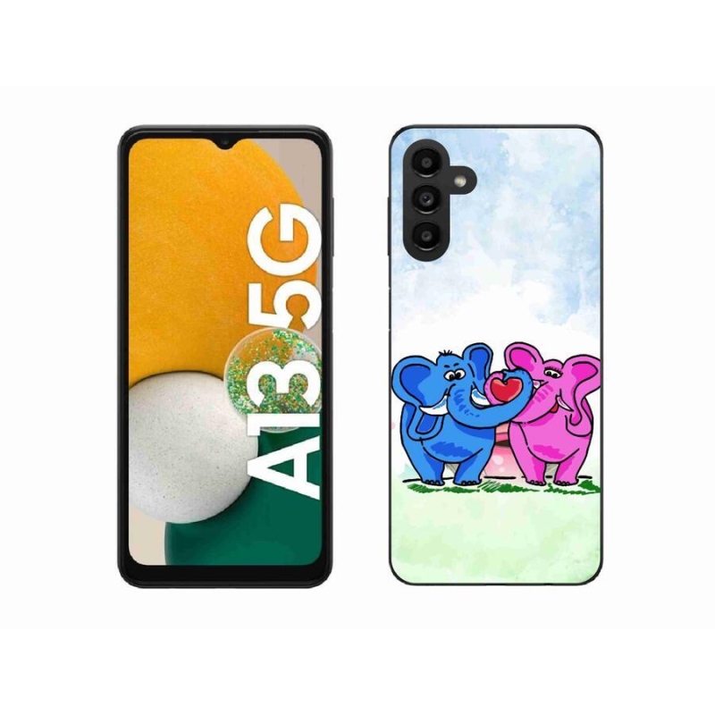Gél borító mmCase a mobiltelefonon Samsung Galaxy A13 5G - szerelmes elefántok