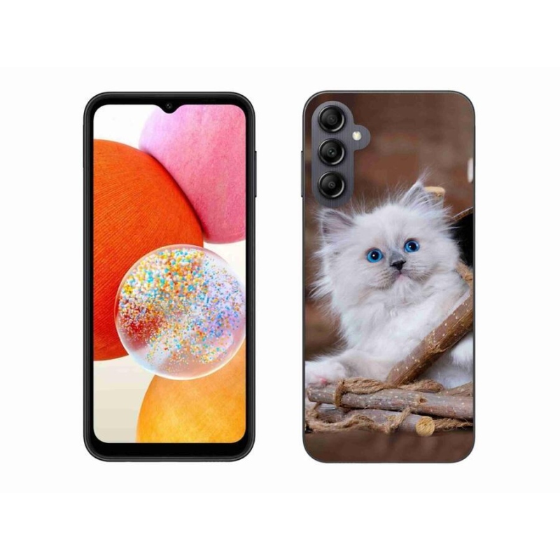 Gél védőhuzat mmCase Samsung Galaxy A14 4G/5G készülékhez - fehér cica