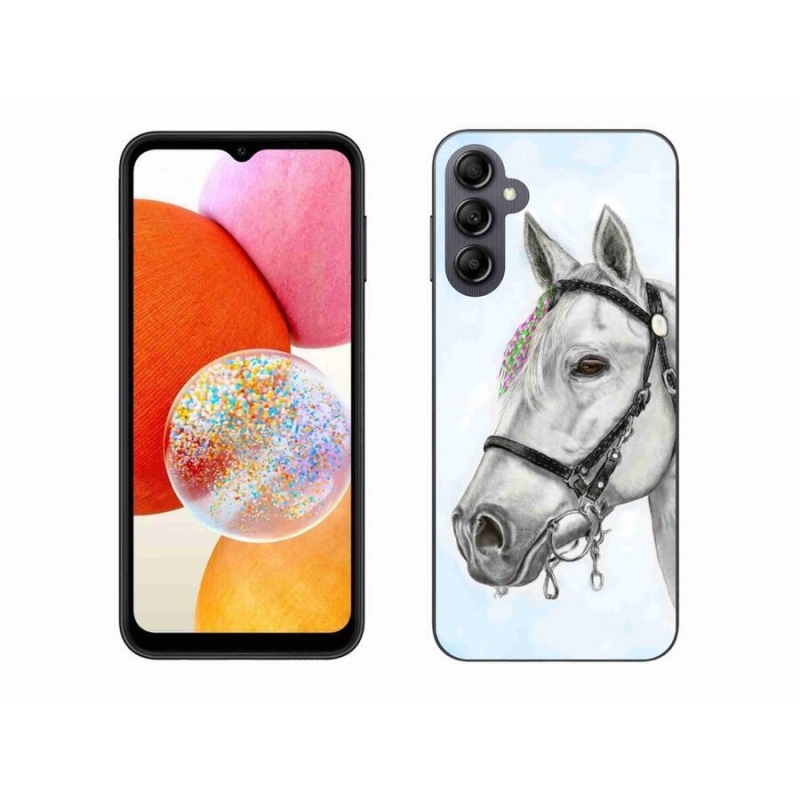 Gél védőhuzat mmCase Samsung Galaxy A14 4G/5G - fehér ló 1