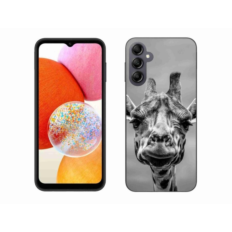 Zselés borítás mmCase Samsung Galaxy A14 4G/5G - fekete-fehér zsiráf