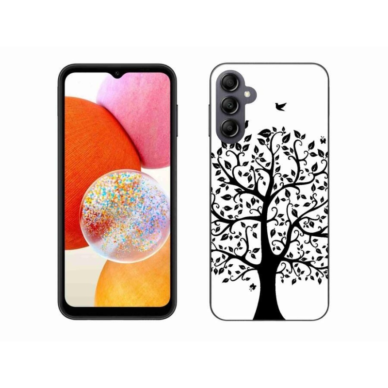 Zselés borítás mmCase Samsung Galaxy A14 4G/5G - fekete és fehér fa