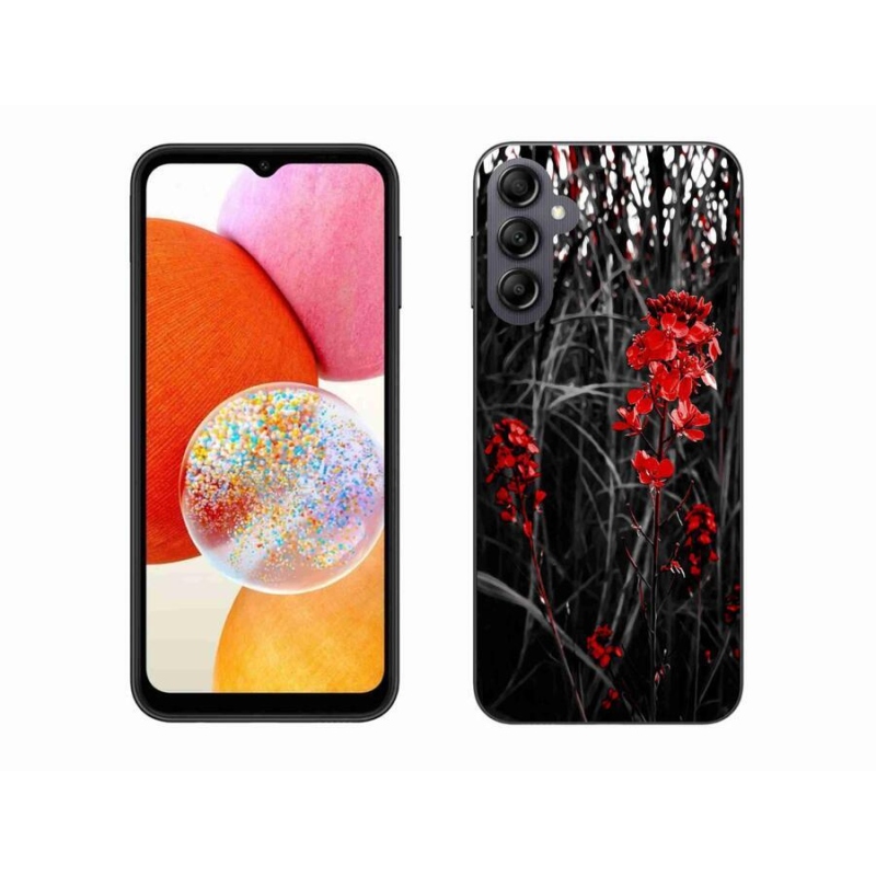 Gél borító mmCase Samsung Galaxy A14 4G/5G - piros növényhez