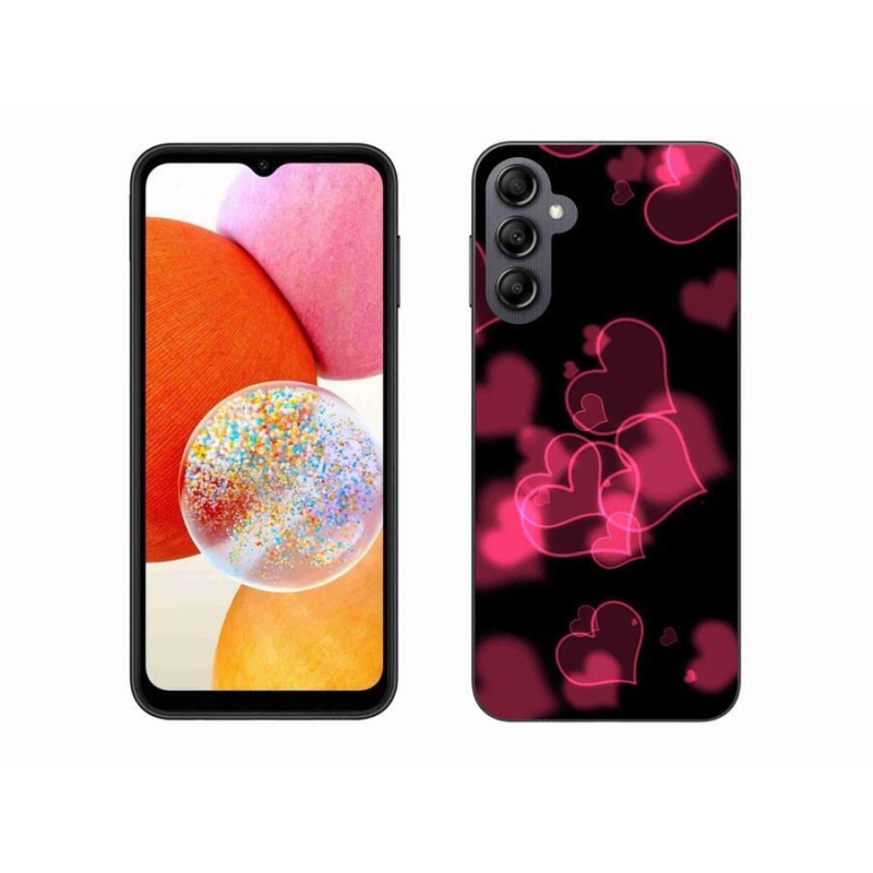 Gél védőhuzat mmCase Samsung Galaxy A14 4G/5G - piros szívek