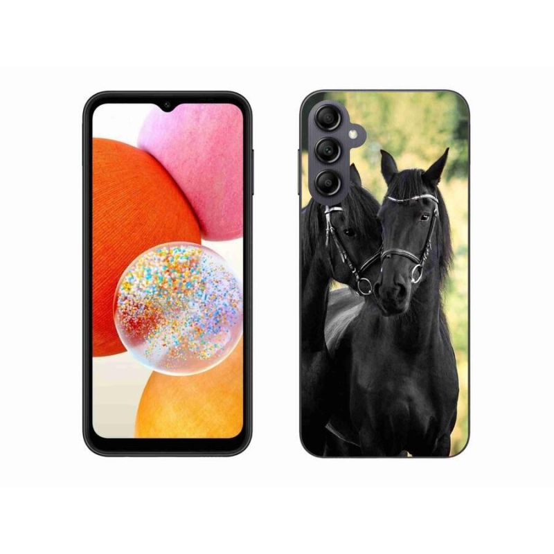 Zselés borítás mmCase Samsung Galaxy A14 4G/5G - két fekete ló