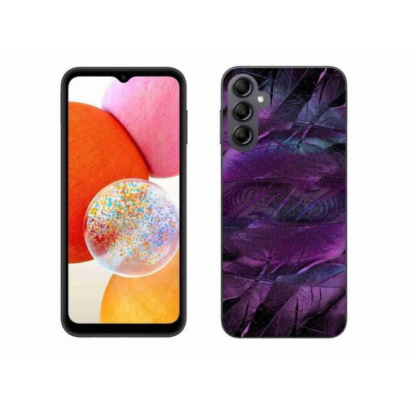 Gél védőhuzat mmCase Samsung Galaxy A14 4G/5G - lila tollakhoz
