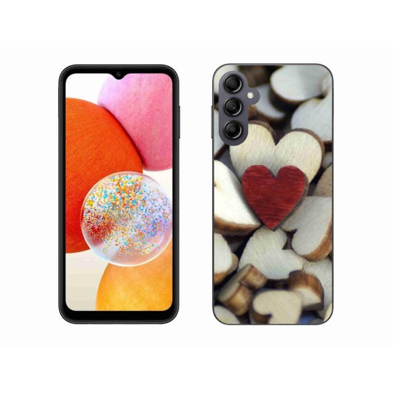 Zselés borítás mmCase Samsung Galaxy A14 4G/5G - gravírozott piros szív