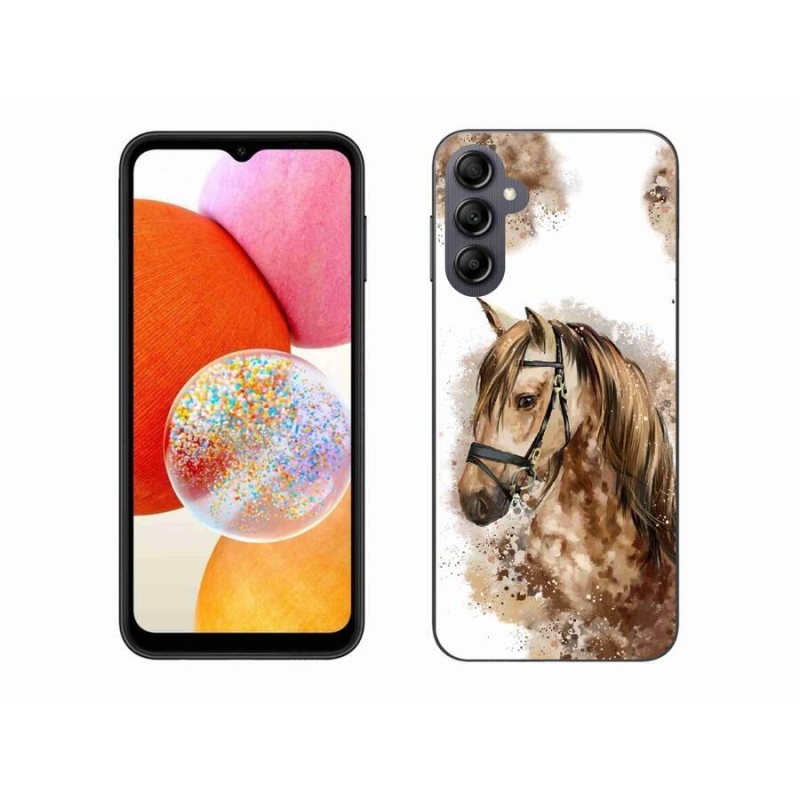 Zselés borítás mmCase Samsung Galaxy A14 4G/5G - barna rajzfilm lóhoz