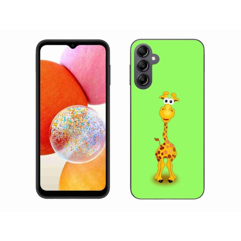 Zselés borítás mmCase Samsung Galaxy A14 4G/5G - rajzfilm zsiráfhoz