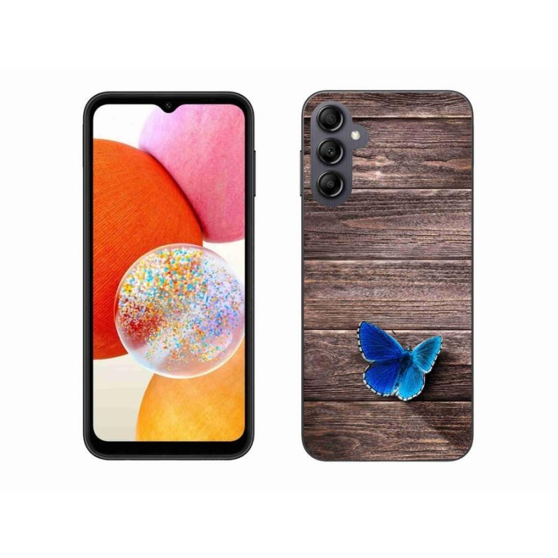 Gél védőhuzat mmCase Samsung Galaxy A14 4G/5G - kék pillangó 1
