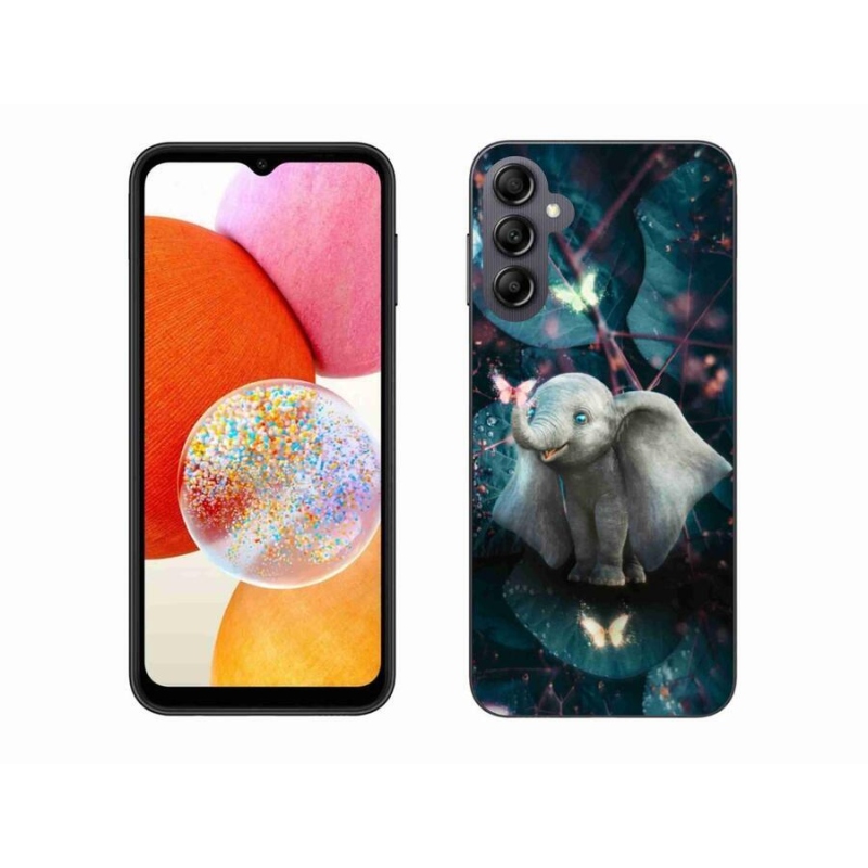 Gél védőhuzat mmCase Samsung Galaxy A14 4G/5G - aranyos elefánt