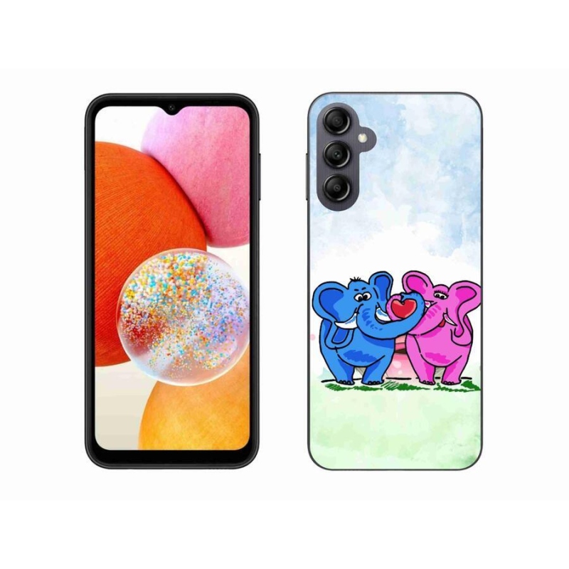 Gél borítás mmCase Samsung Galaxy A14 4G/5G - szerelmes elefántokba