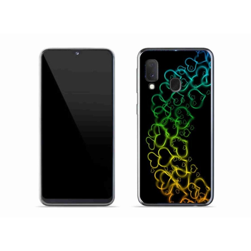 Zselés borítás mmCase Samsung Galaxy A20e készülékhez - színes szívek