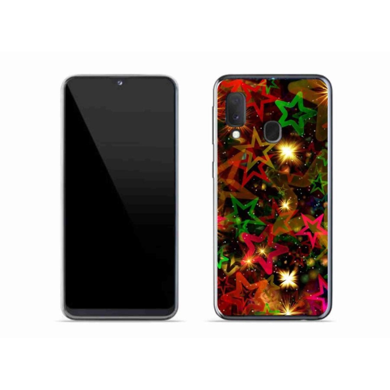 Gél borító mmCase a mobil Samsung Galaxy A20e - színes csillagok