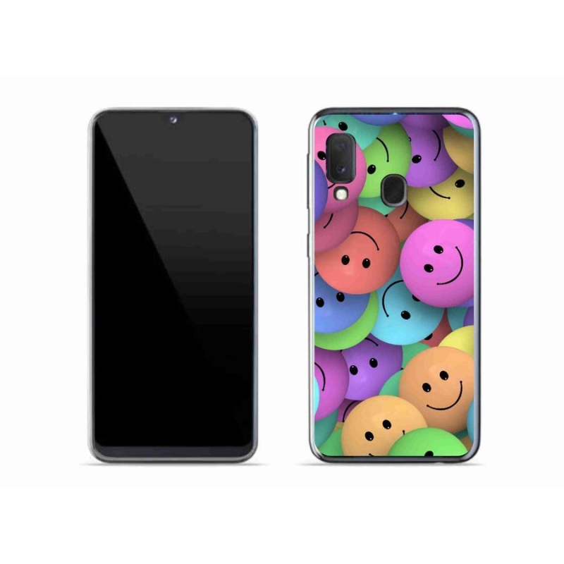 Gél borító mmCase a mobil Samsung Galaxy A20e - színes smileyk