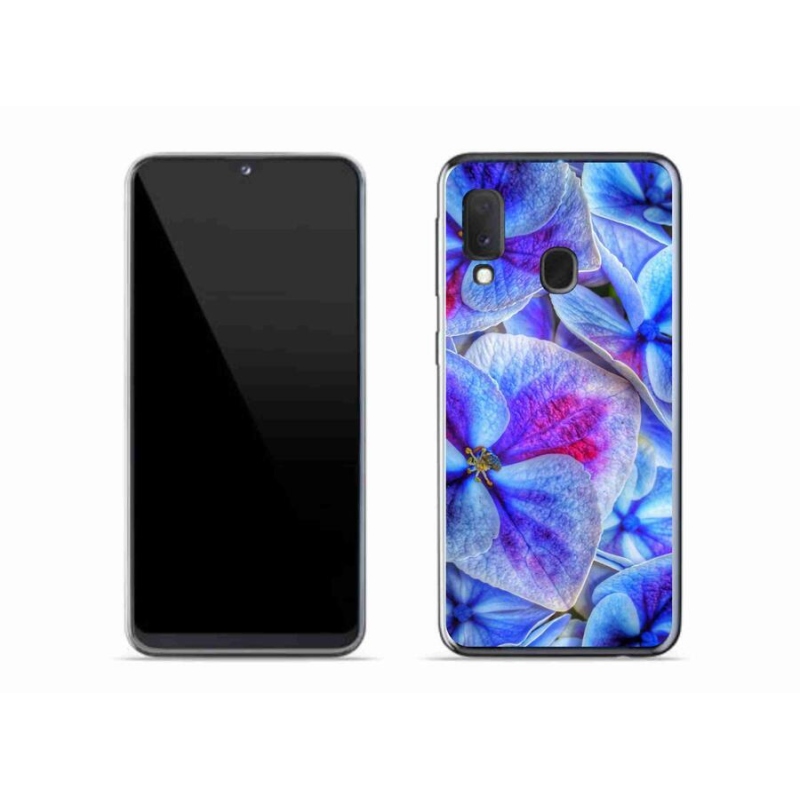 Gél védőhuzat mmCase Samsung Galaxy A20e - kék virágok 1