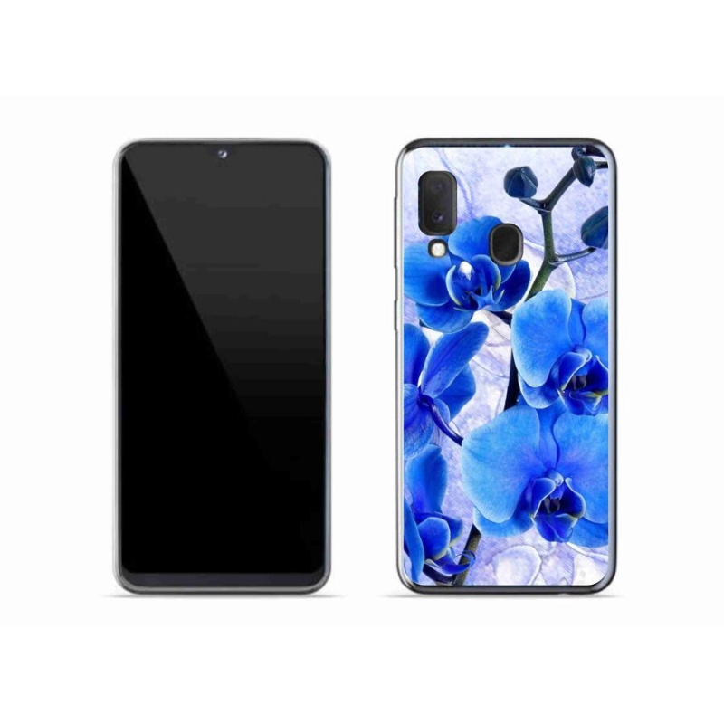 Gél védőhuzat mmCase Samsung Galaxy A20e készülékhez - kék virágok