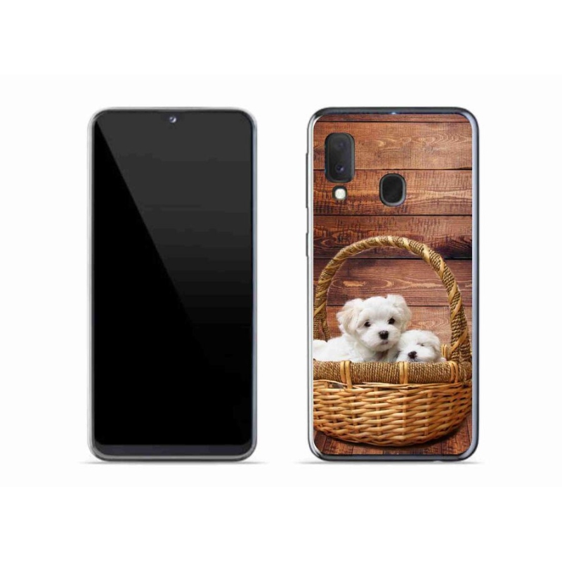 Zselés borítás mmCase Samsung Galaxy A20e készülékhez - kölyökkutyák