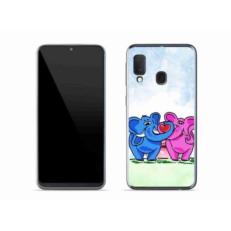 Gél borító mmCase a mobiltelefon Samsung Galaxy A20e - szerelmes elefántok