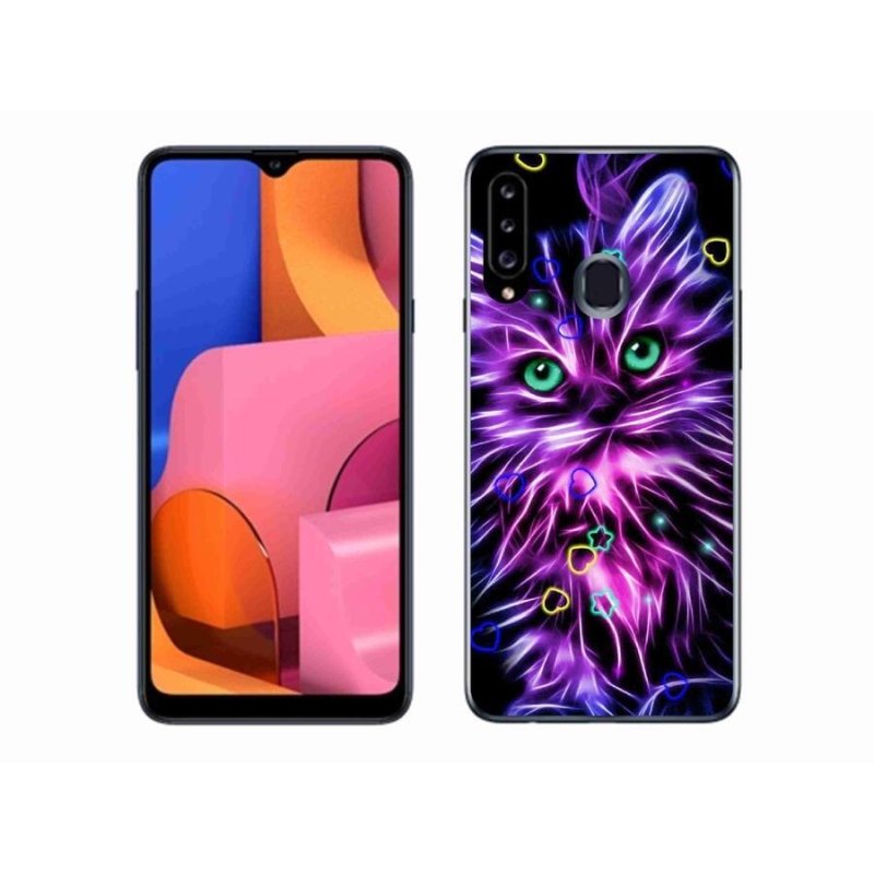 Gél borítás mmCase Samsung Galaxy A20s készülékhez - absztrakt macska