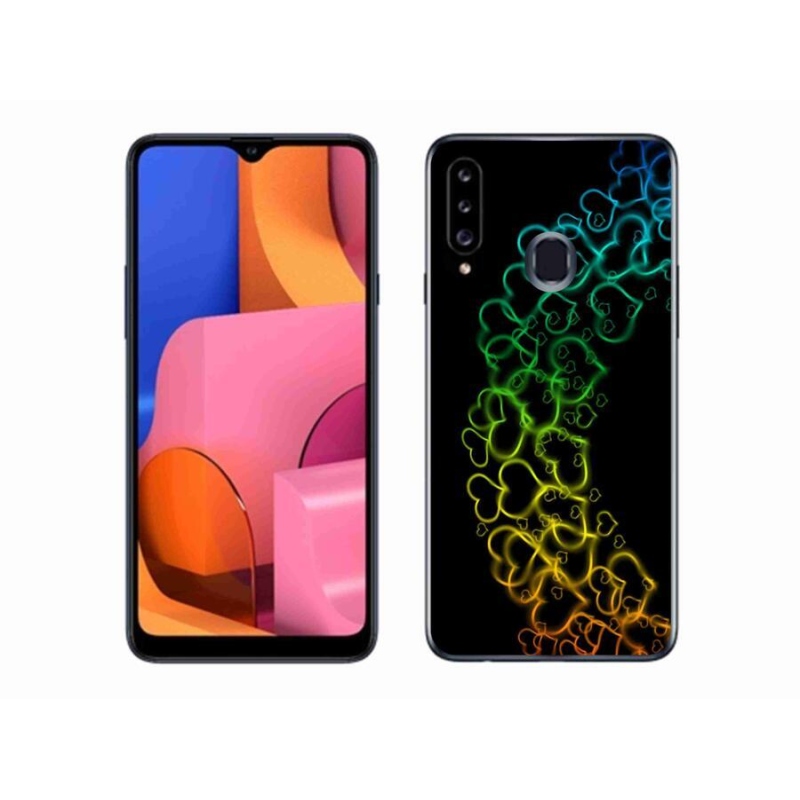 Gél védőhuzat mmCase Samsung Galaxy A20s készülékhez - színes szívek