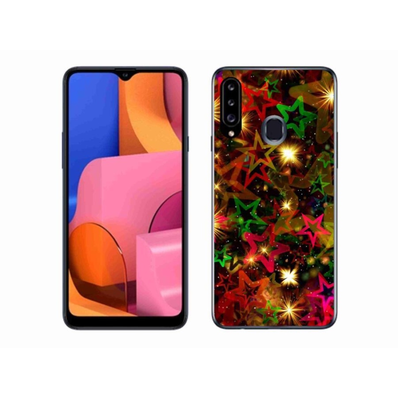 Gél borítás mmCase a mobil Samsung Galaxy A20s - színes csillagok