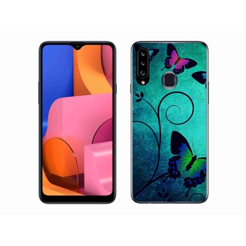 Gél védőhuzat mmCase Samsung Galaxy A20S készülékhez - színes pillangók