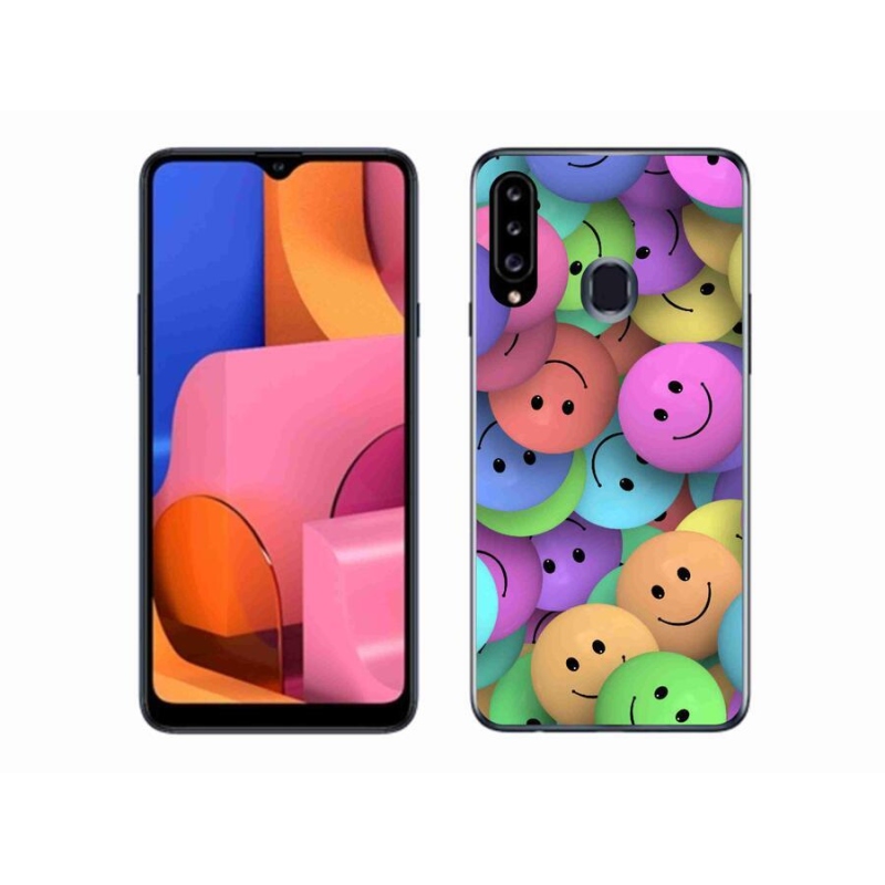 Gél borító mmCase a mobiltelefonon Samsung Galaxy A20S - színes smiley-k