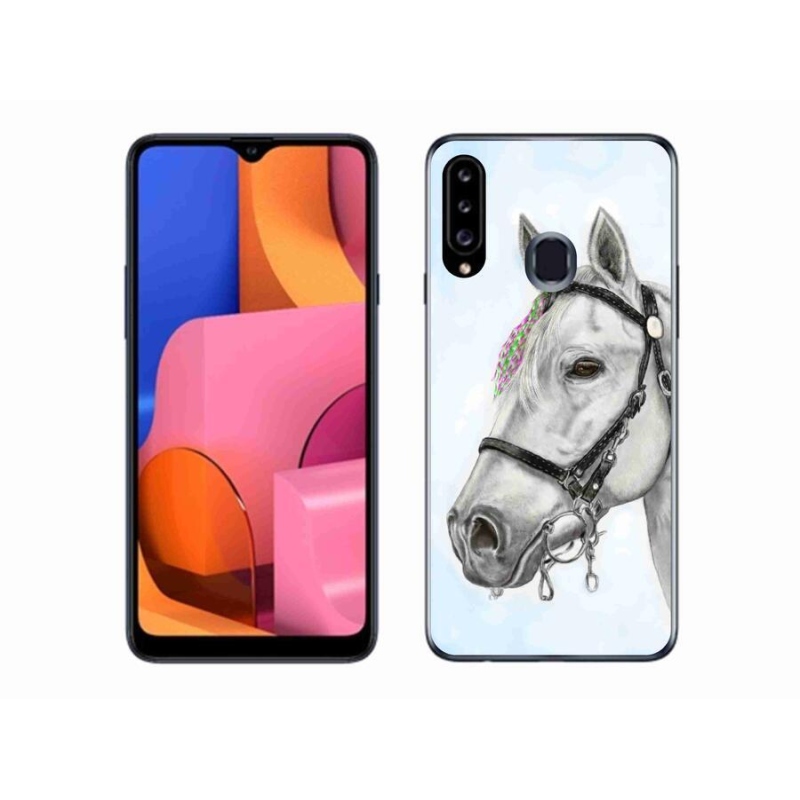 Zselés borítás mmCase Samsung Galaxy A20S - fehér ló 1