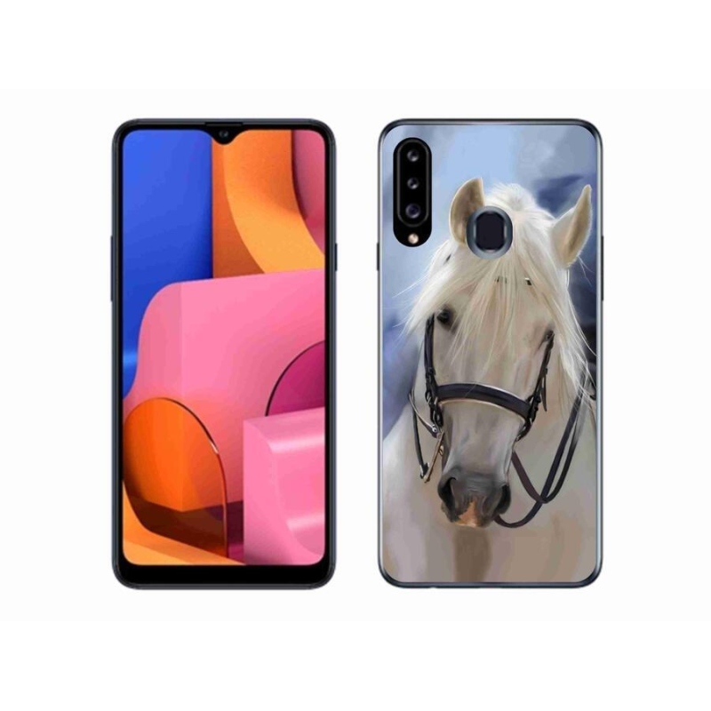Zselés borítás mmCase Samsung Galaxy A20S készülékhez - fehér ló