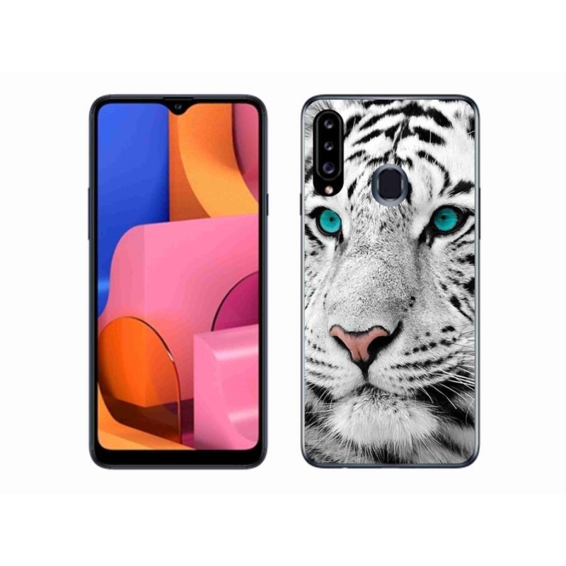 Gél védőhuzat mmCase Samsung Galaxy A20s készülékhez - fehér tigris