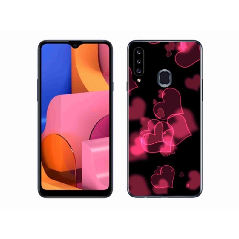 Gél védőhuzat mmCase Samsung Galaxy A20s készülékhez - piros szívek