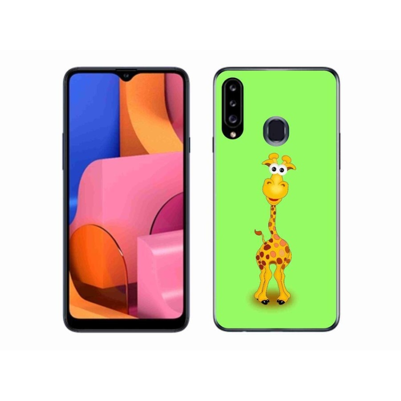 Zselés borítás mmCase Samsung Galaxy A20S készülékhez - rajzfilm zsiráf