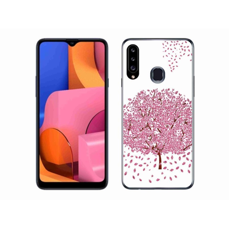 Gél borítás mmCase Samsung Galaxy A20S készülékhez - rajzfilmfa levelekkel