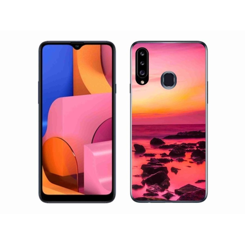 Gél borítás mmCase Samsung Galaxy A20s készülékhez - tenger és világítás