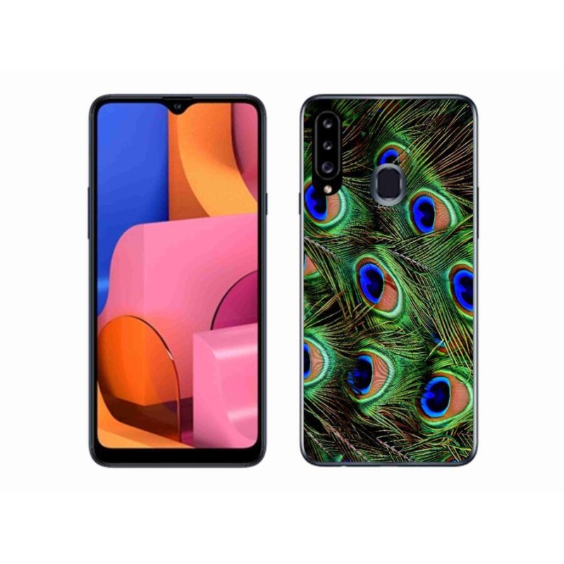 Zselés borítás mmCase Samsung Galaxy A20S készülékhez - pávatoll