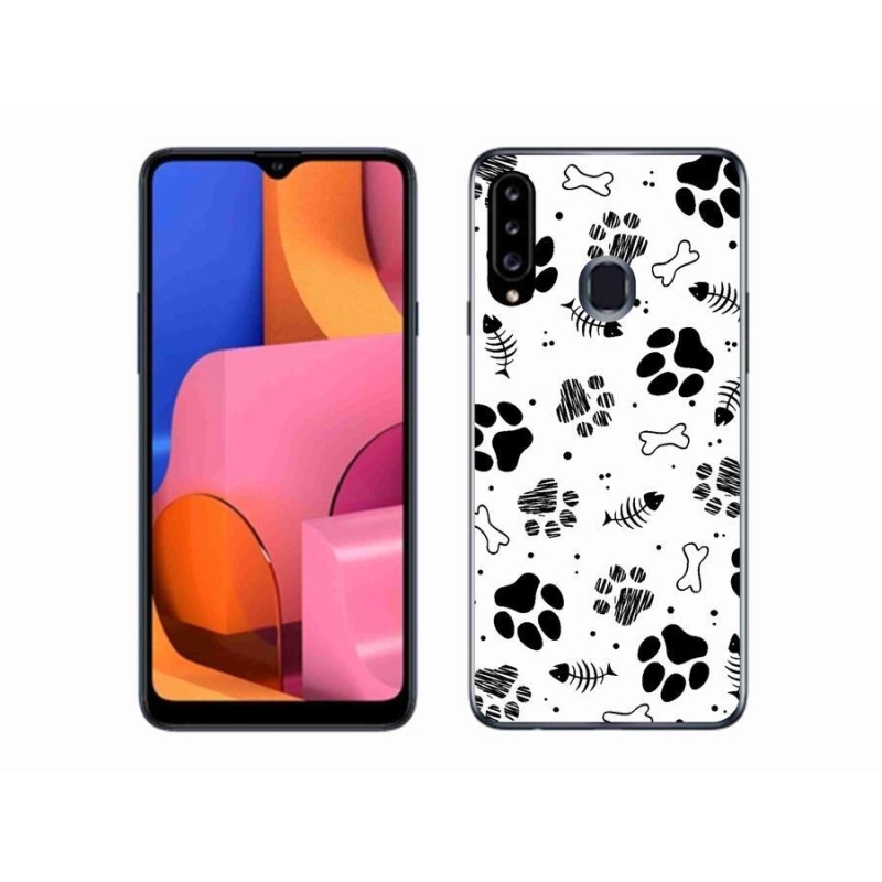 Zselés borítás mmCase Samsung Galaxy A20S készülékhez - kutyamancsok 1