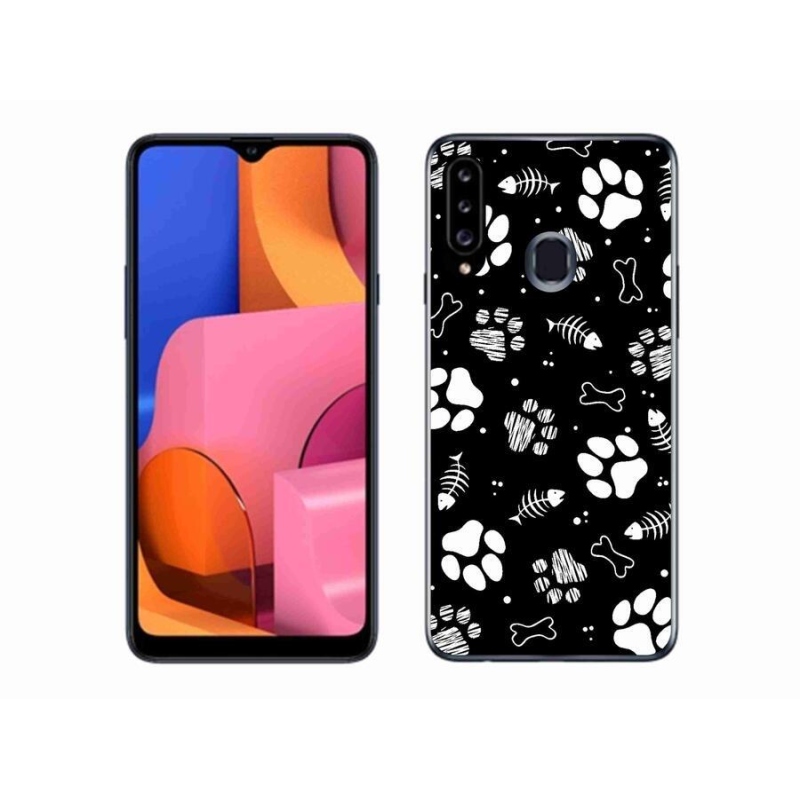Gél borítás mmCase Samsung Galaxy A20S készülékhez - kutyamancsok