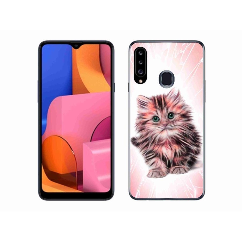 Gél borítás mmCase Samsung Galaxy A20S készülékhez - aranyos cica